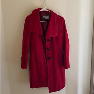 Heavy red overcoat